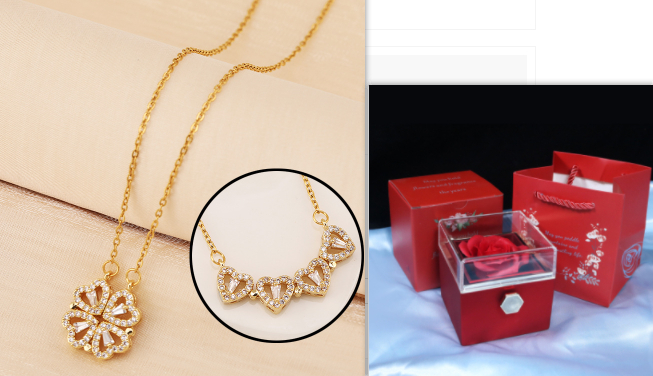 Collier Trèfle & Cœur - Coffret Cadeau - UrbanÉtoile