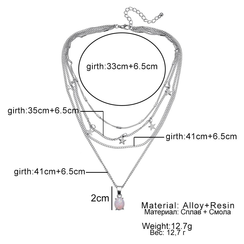 Collier Multi-rangs Bohème – Pendentif Étoile
