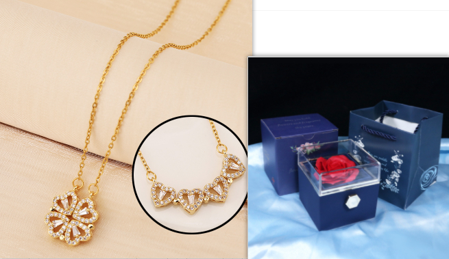 Collier Trèfle & Cœur - Coffret Cadeau - UrbanÉtoile