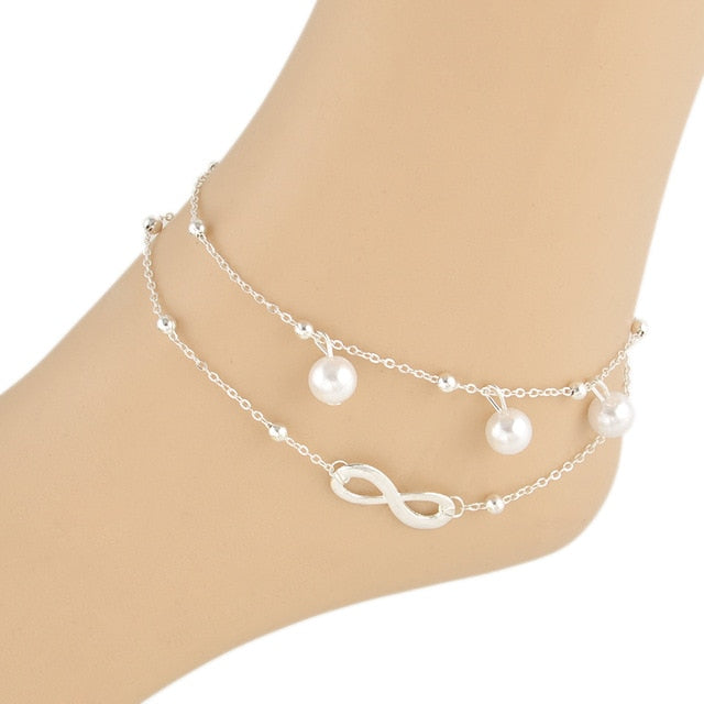 Chevillère Double Couche Perles - Bijou de Pied Artisanal