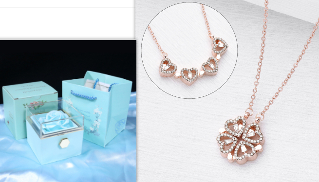 Collier Trèfle & Cœur - Coffret Cadeau - UrbanÉtoile