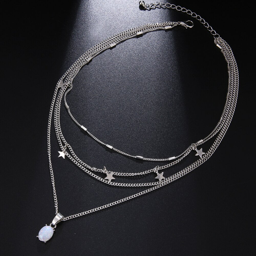 Collier Multi-rangs Bohème – Pendentif Étoile