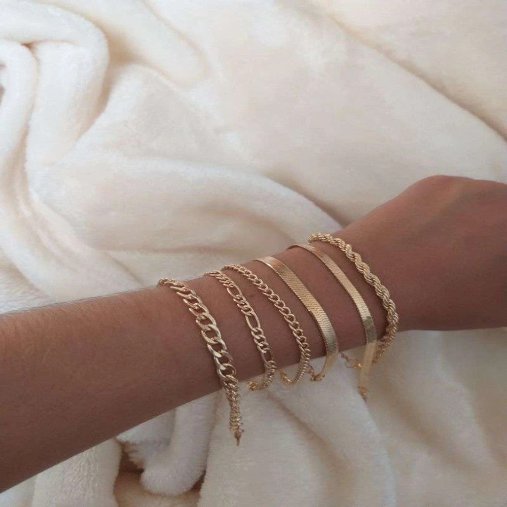 Bracelet Chaîne Multi-Rangs Métallique