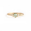 Bague Solitaire en Argent Sterling S925 - Pierre Verte