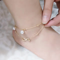 Chevillère Double Couche Perles - Bijou de Pied Artisanal