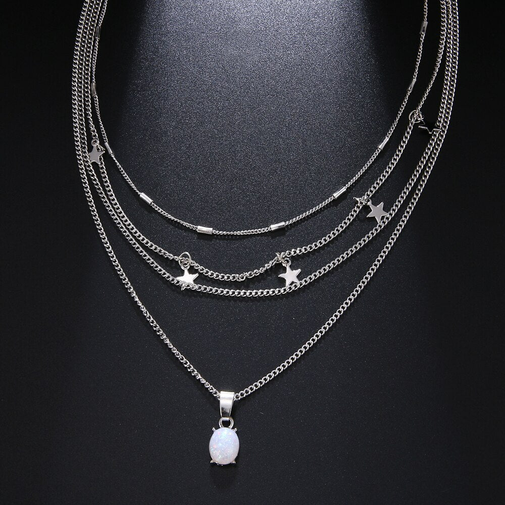 Collier Multi-rangs Bohème – Pendentif Étoile