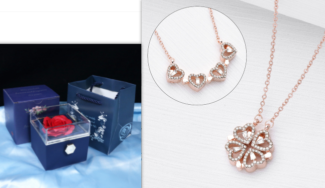 Collier Trèfle & Cœur - Coffret Cadeau - UrbanÉtoile