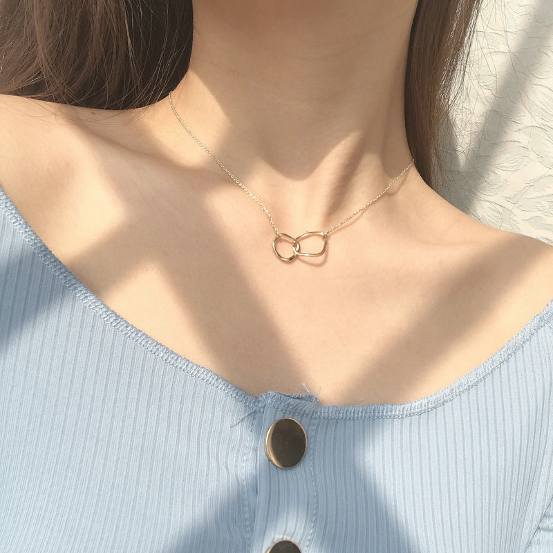 Collier Ras du Cou Minimaliste - Double Anneau