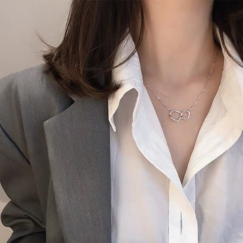 Collier Ras du Cou Minimaliste - Double Anneau