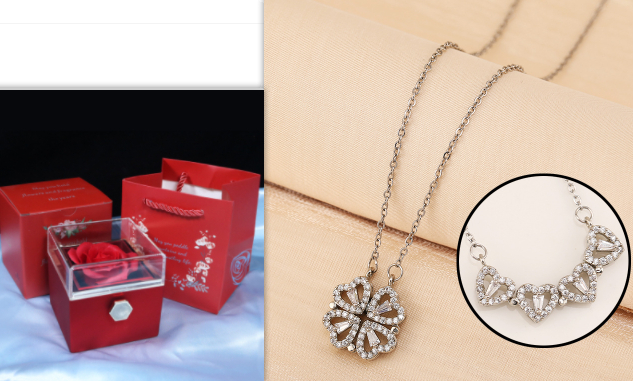Collier Trèfle & Cœur - Coffret Cadeau - UrbanÉtoile