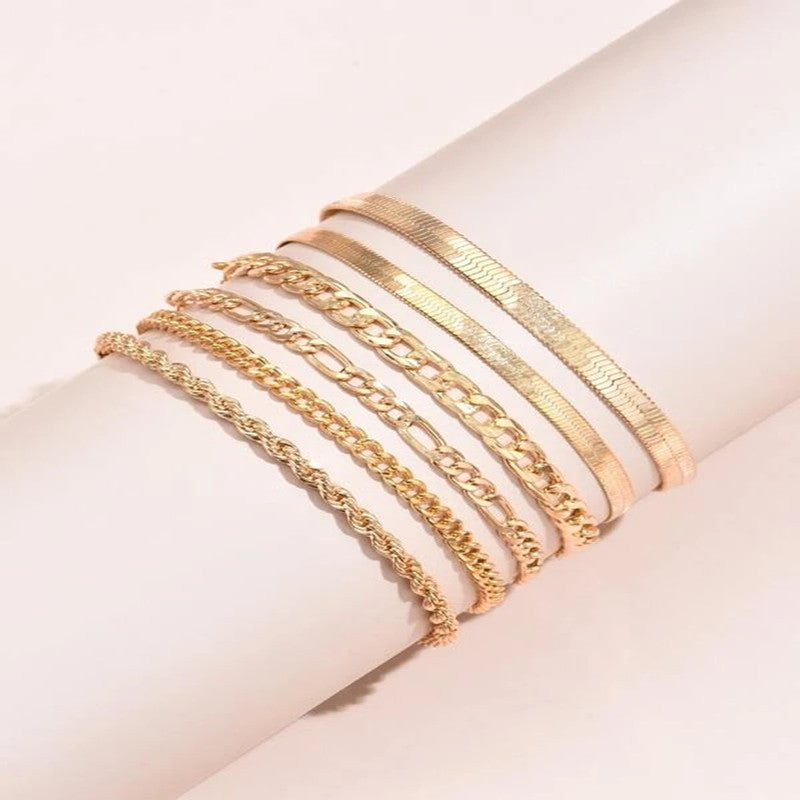 Bracelet Chaîne Multi-Rangs Métallique