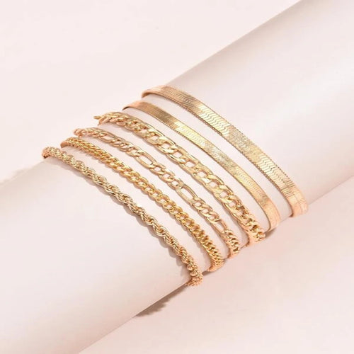 Bracelet Chaîne Multi-Rangs Métallique